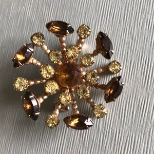 Vintage Rhinestone Snow Flakes Brooch